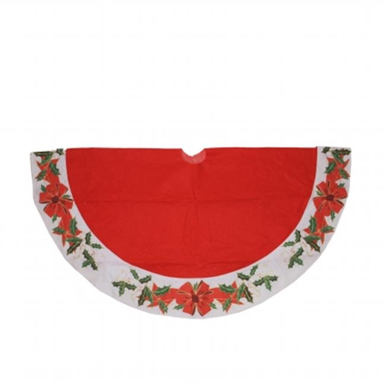 Northlight 32271624 48 in. Christmas Traditions Red with White Mistletoe Border Christmas Tree Skirt